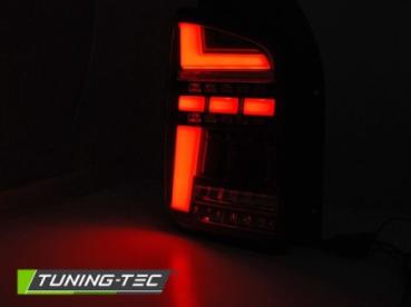Voll LED Lightbar Rückleuchten für VW T6 15- Schwarz Smoke (Heckklappe /Halogen)